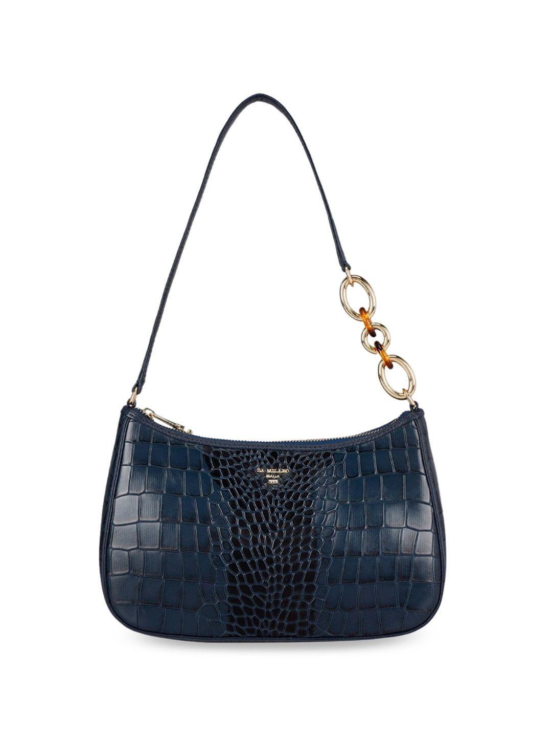 da milano textured leather structured shoulder bag