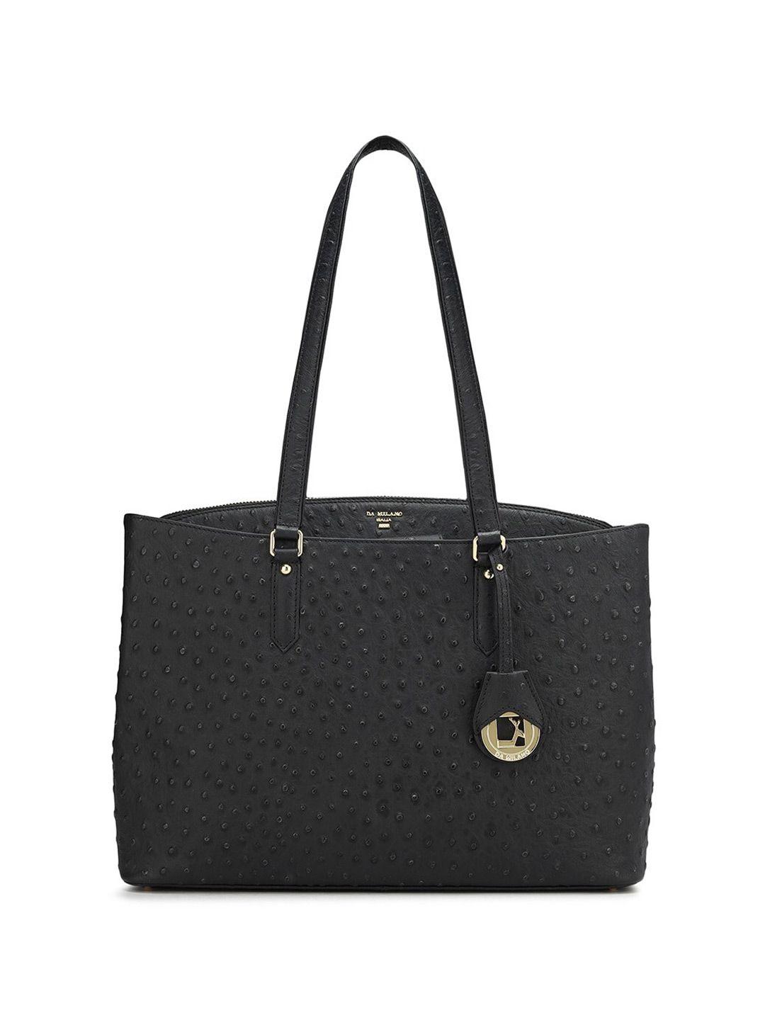 da milano textured leather structured shoulder bag