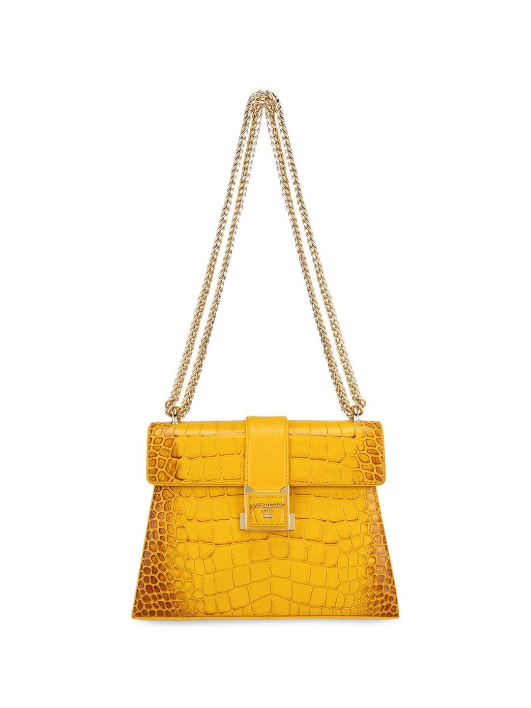 da milano textured leather structured sling bag