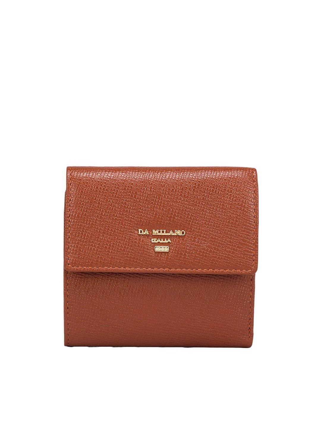 da milano textured leather three fold wallet