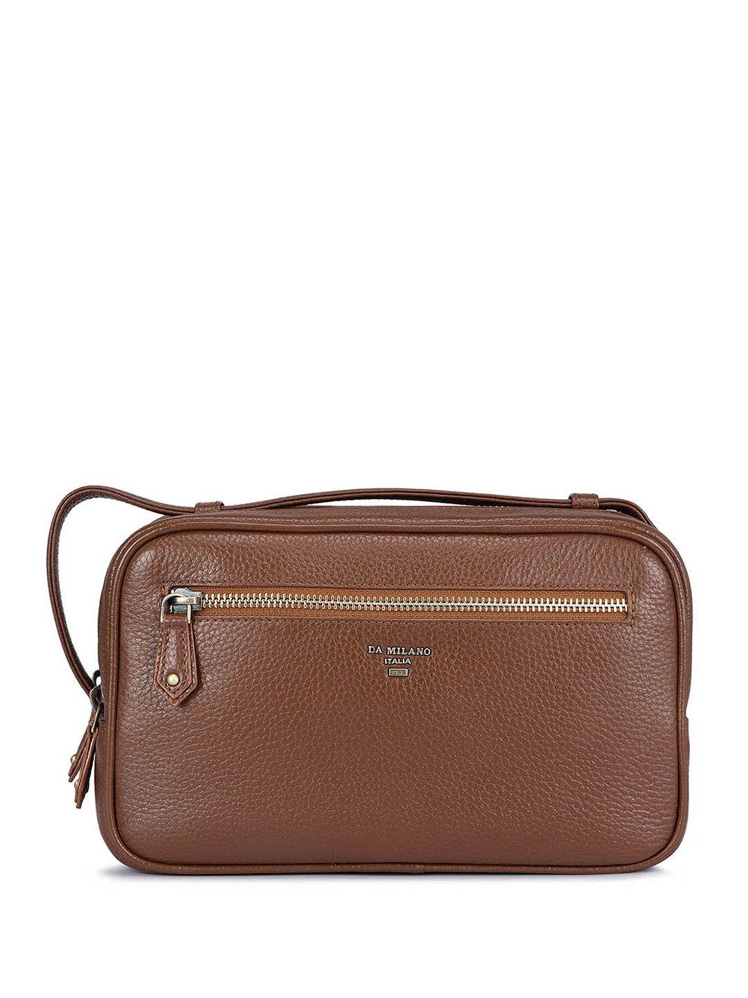 da milano textured leather travel pouch