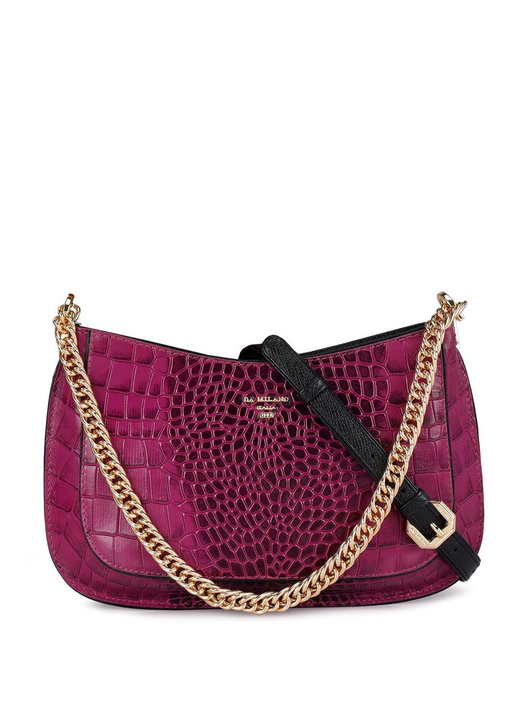 da milano textured structured leather sling bag