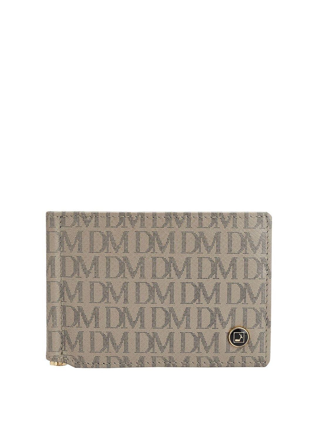 da milano unisex leather brand logo printed money clip