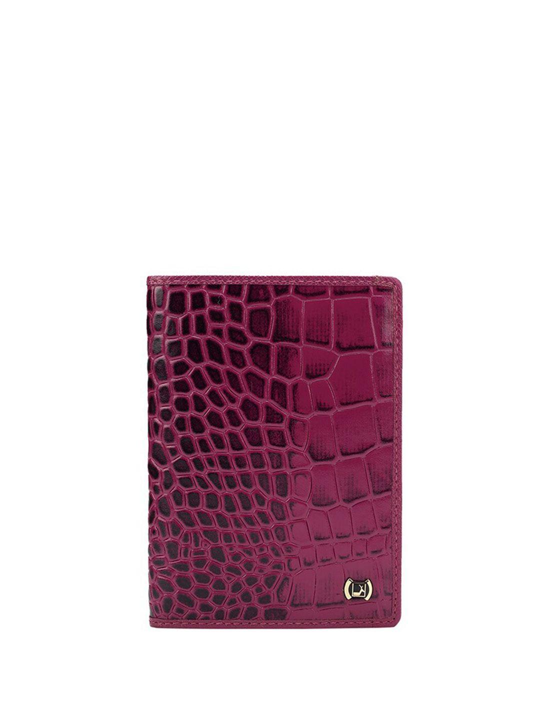 da milano unisex purple abstract textured leather passport holder