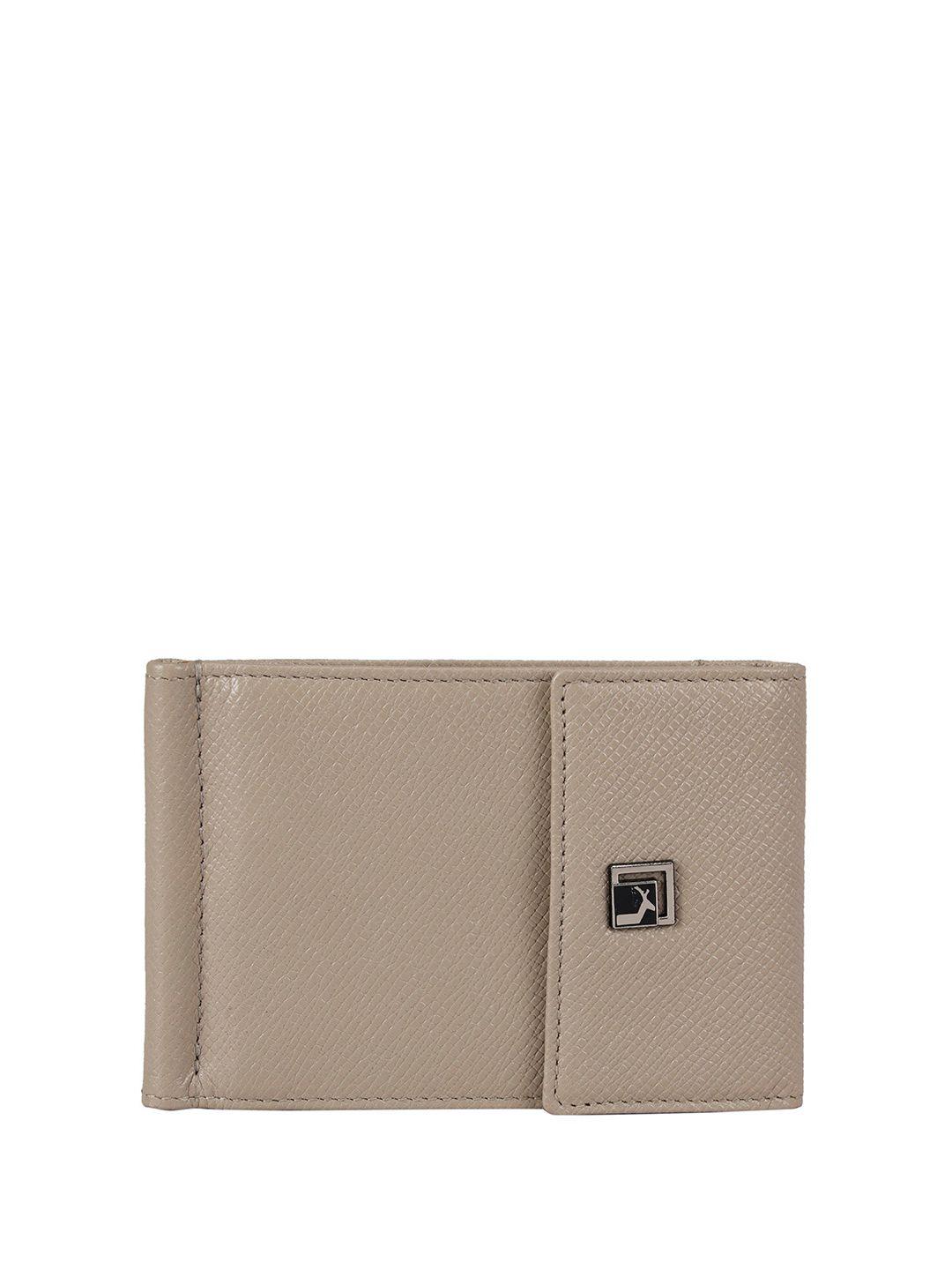 da milano unisex textured leather three fold wallet