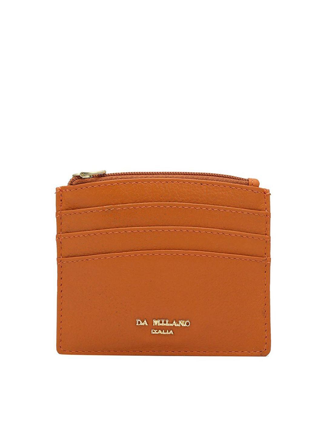 da milano unisex zip detail leather card holder