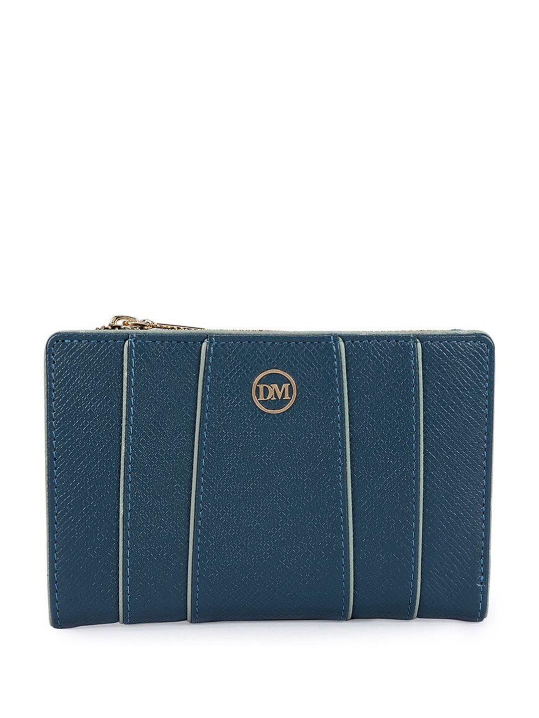 da milano women striped leather two fold wallet