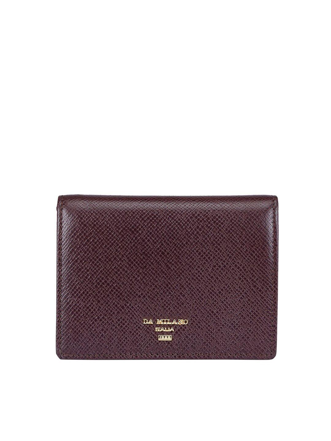 da milano women textured leather three fold wallet