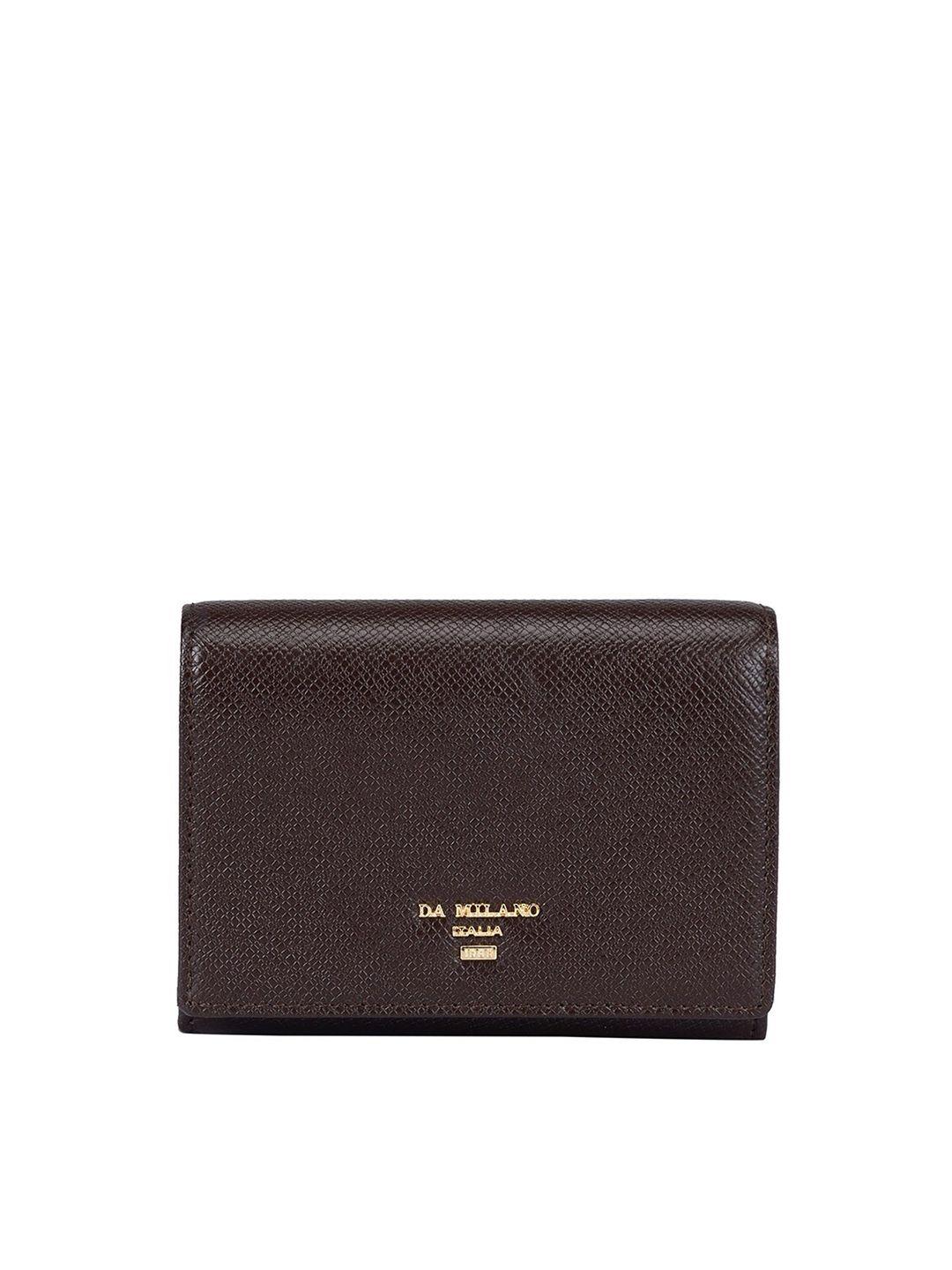 da milano women textured leather two fold wallet