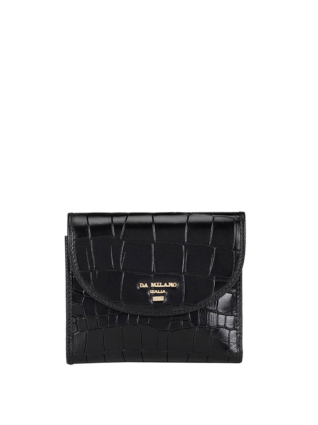 da milano women textured leather two fold wallet