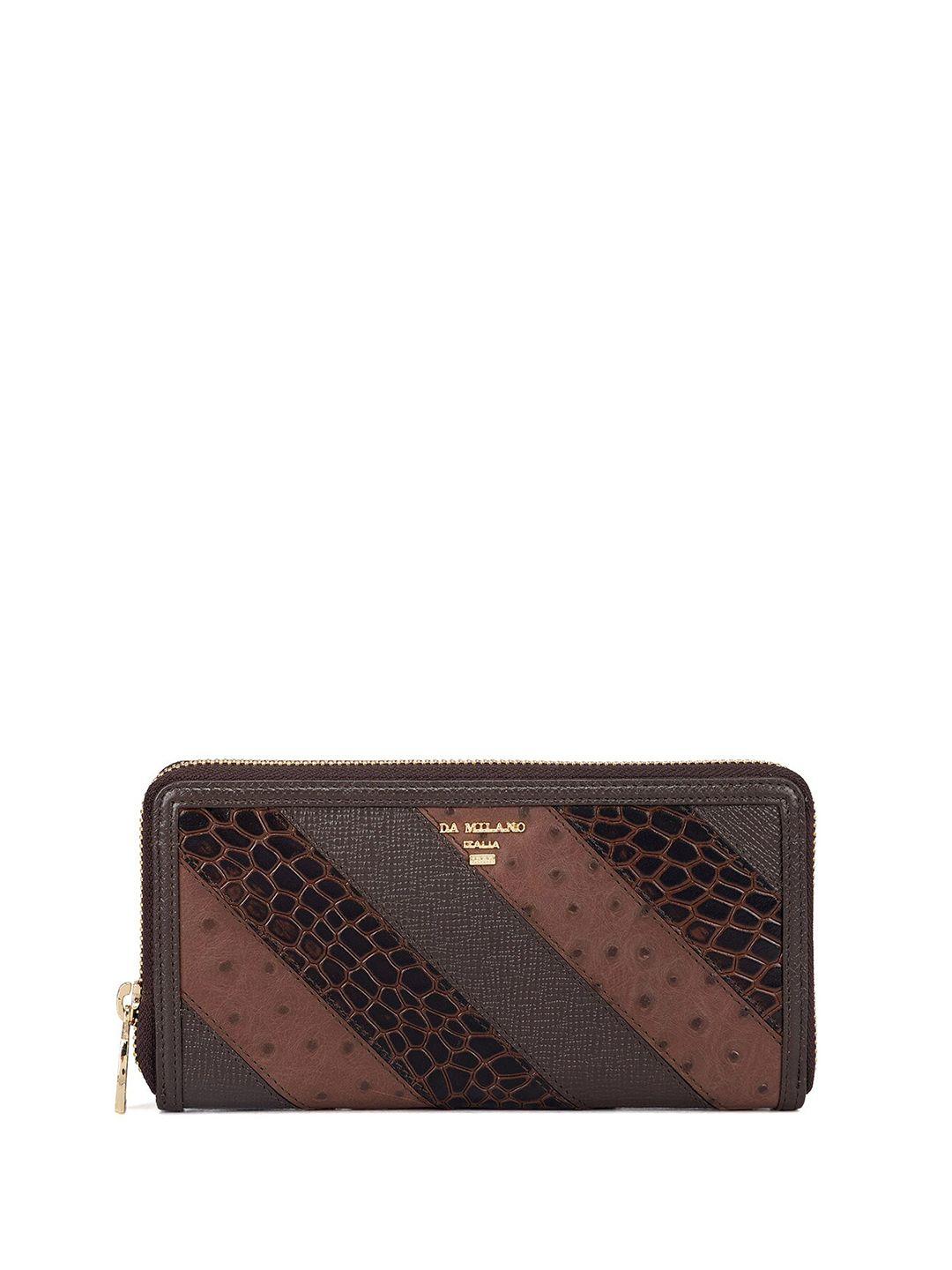 da milano women textured leather zip around wallet