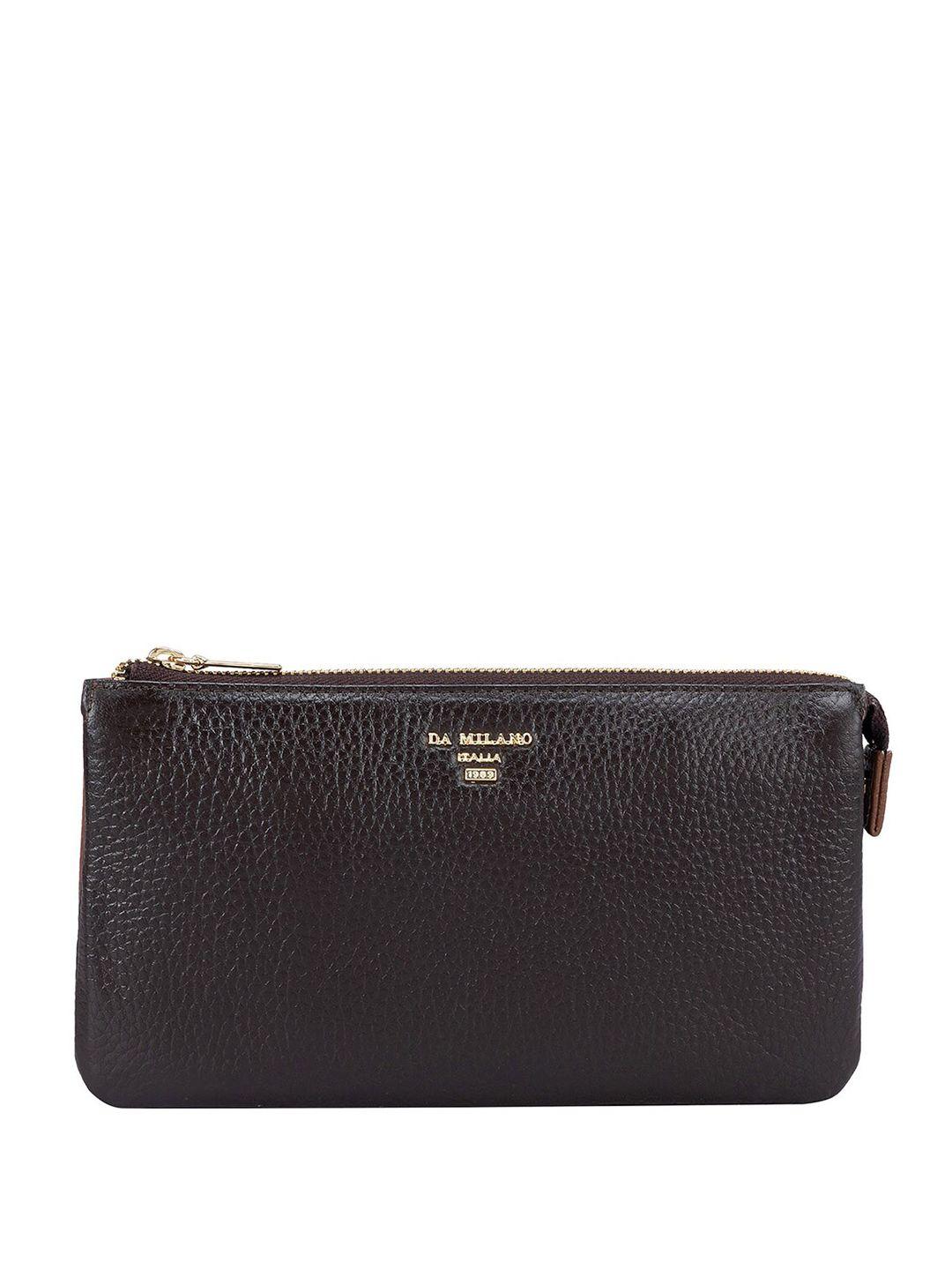 da milano women textured leather zip around wallet