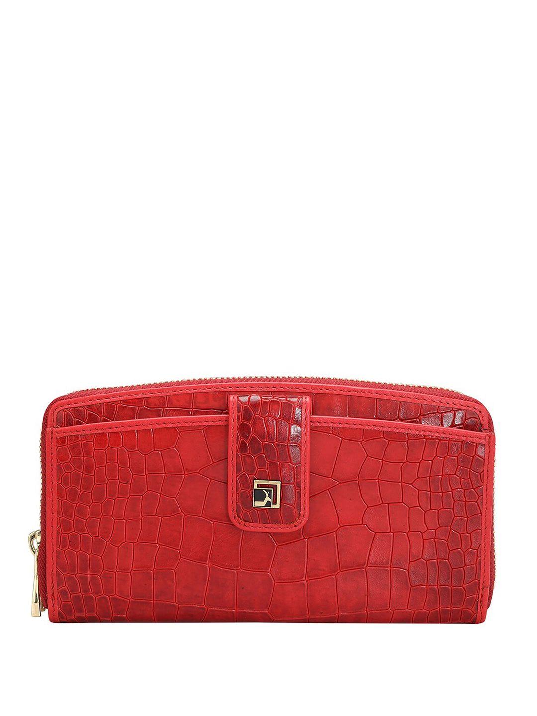 da milano women textured leather zip around wallet