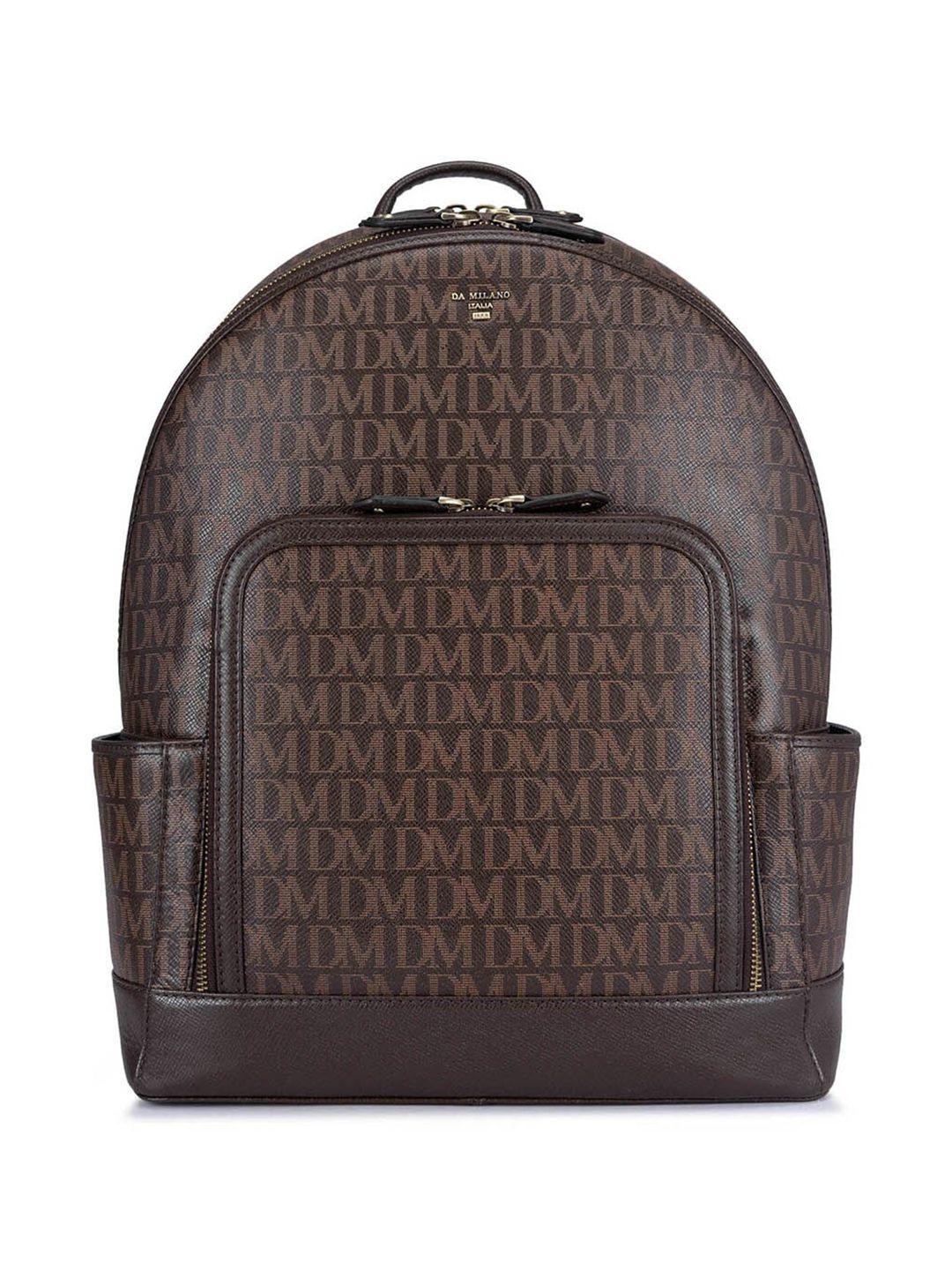 da milano women typography printed leather backpack