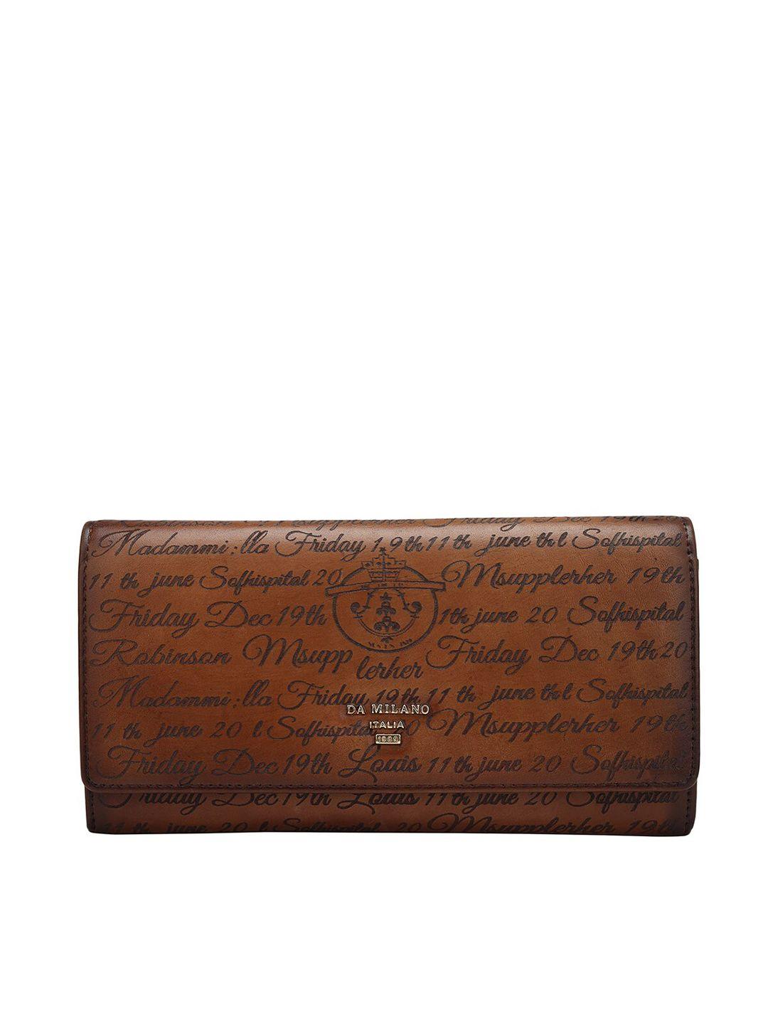 da milano women typography printed leather two fold wallet