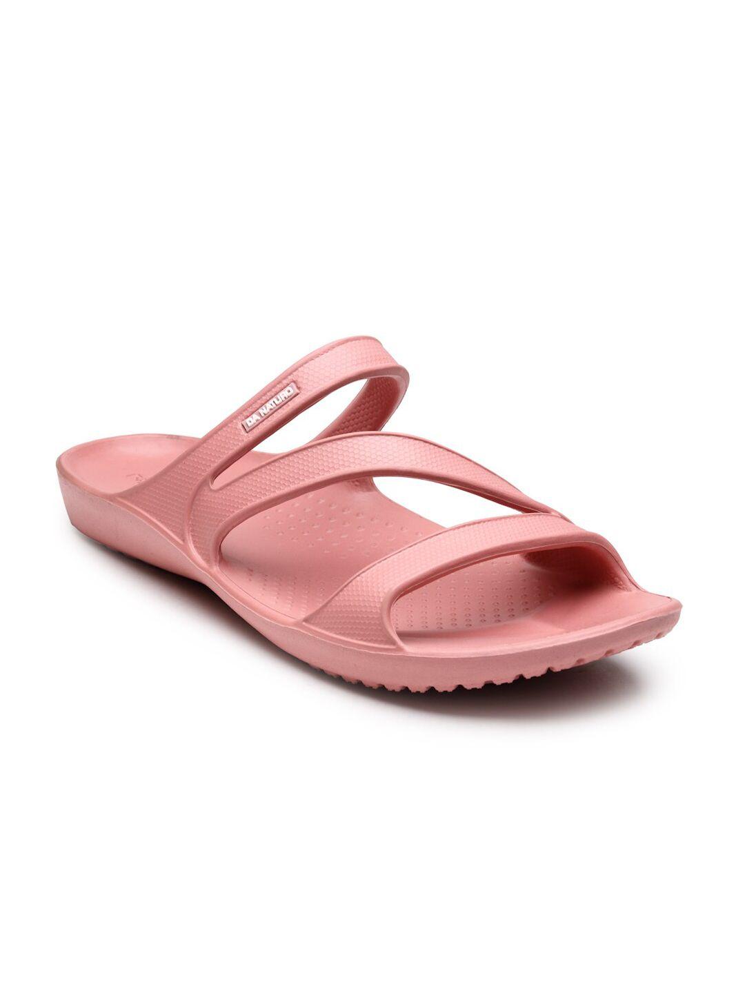 da naturo italy women peach-coloured rubber slip-on