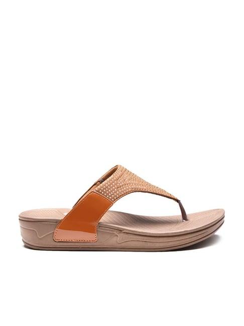 da naturo women's bronze thong wedges