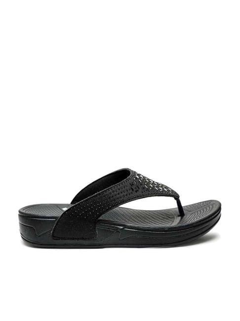 da naturo women's rosa black thong wedges