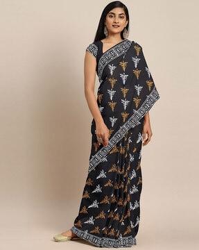 dabu handblock print traditional saree