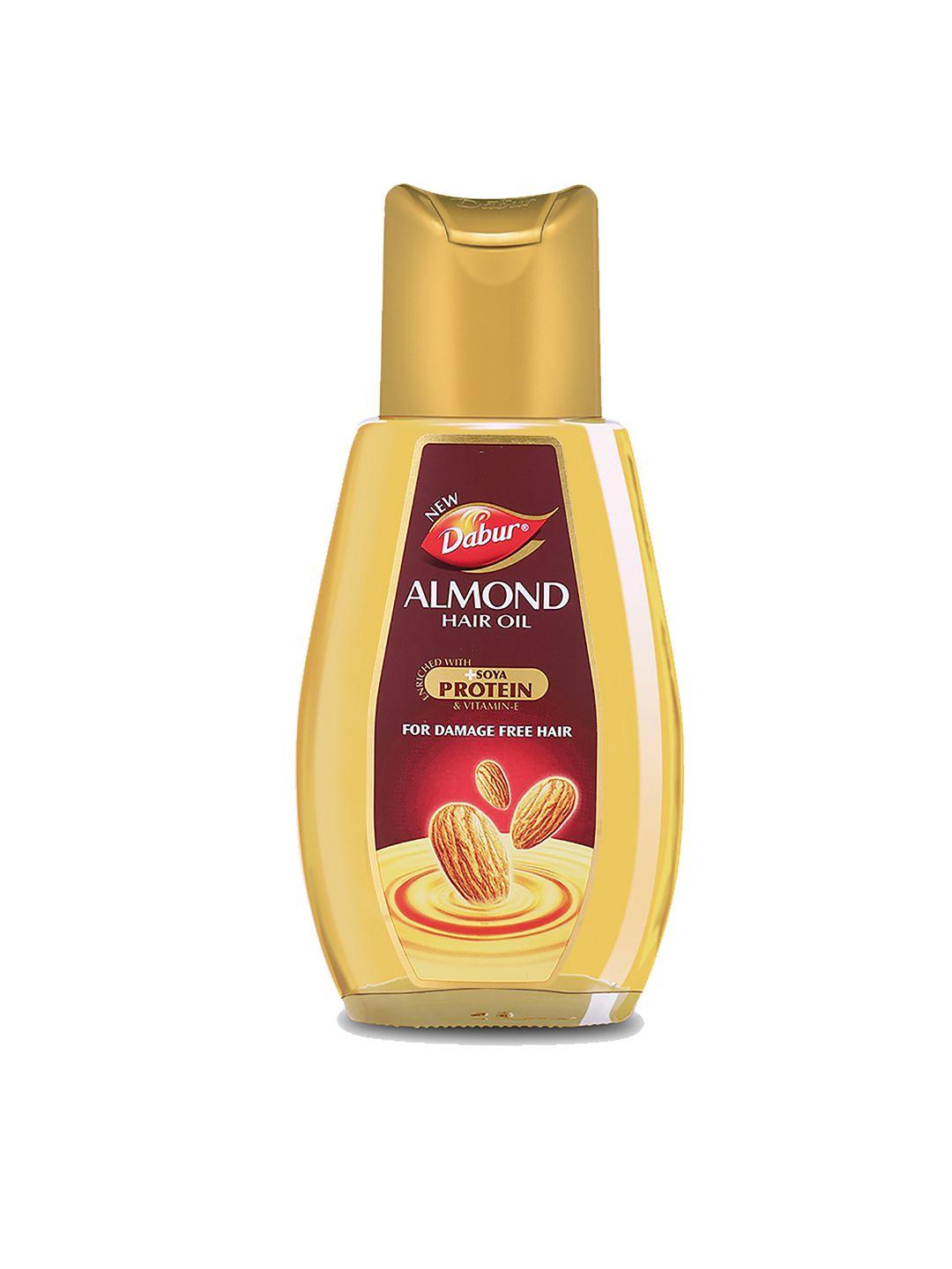 dabur almond hair oil for non sticky damage free hair with soya protein & vitamin e- 500ml