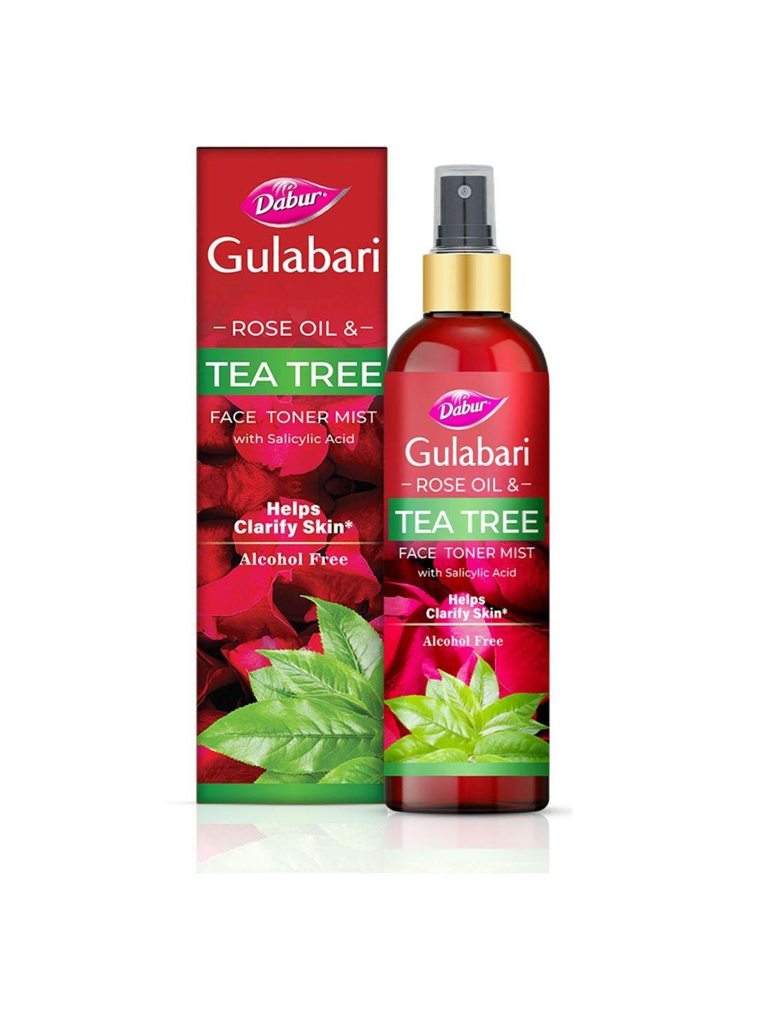 dabur rose oil & tea tree alcohol-free face toner mist with salicylic acid- 200ml