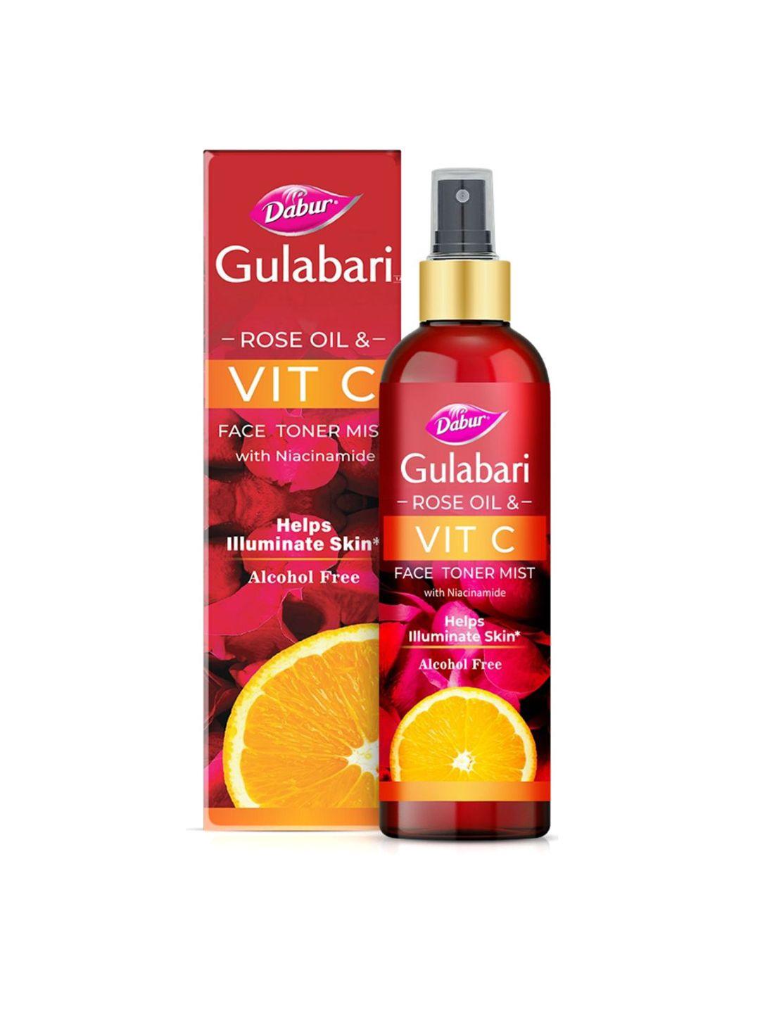 dabur rose oil & vitamin c alcohol-free face toner mist with niacinamide - 100ml