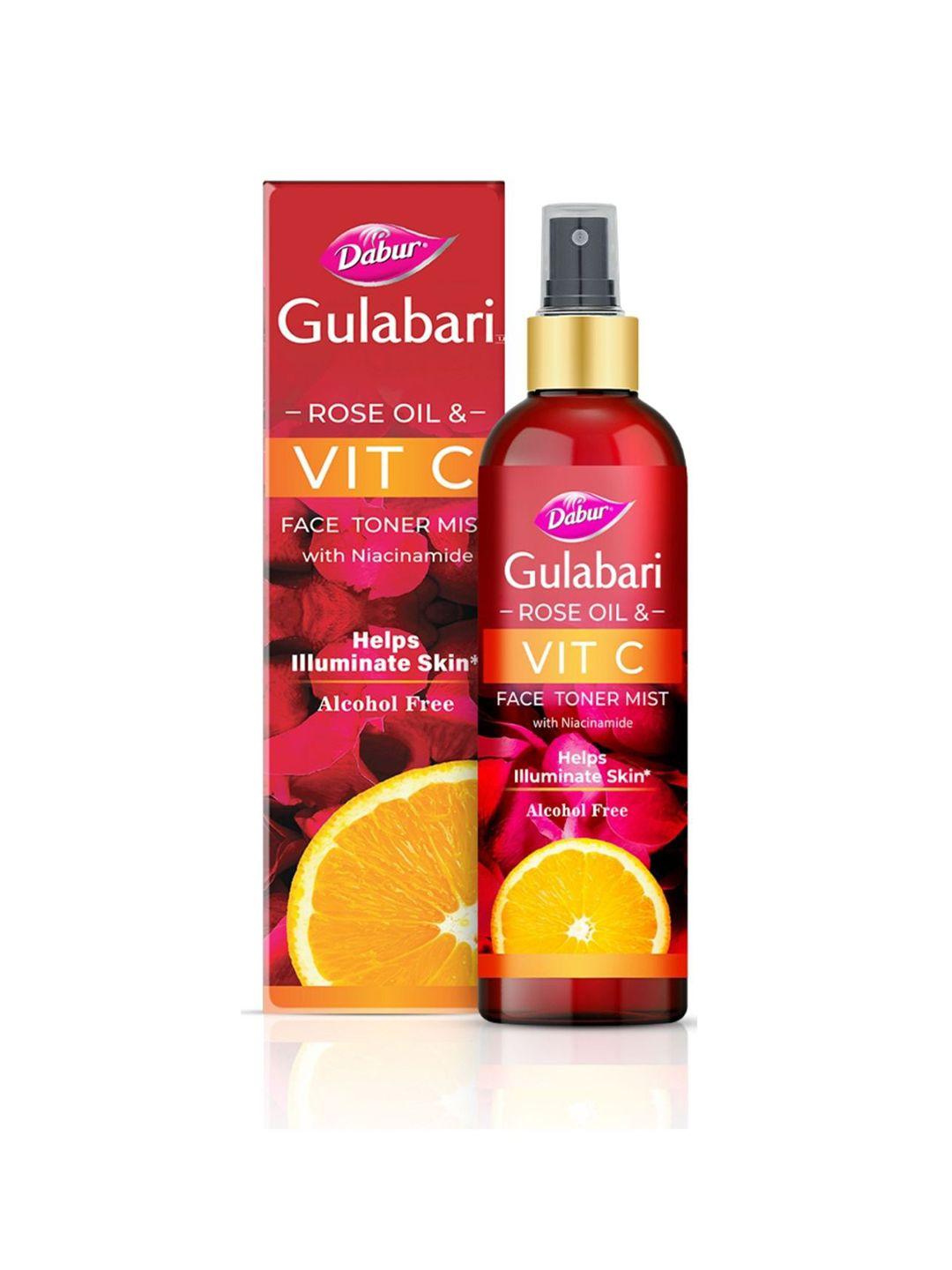 dabur rose oil & vitamin c alcohol-free face toner mist with niacinamide - 200ml