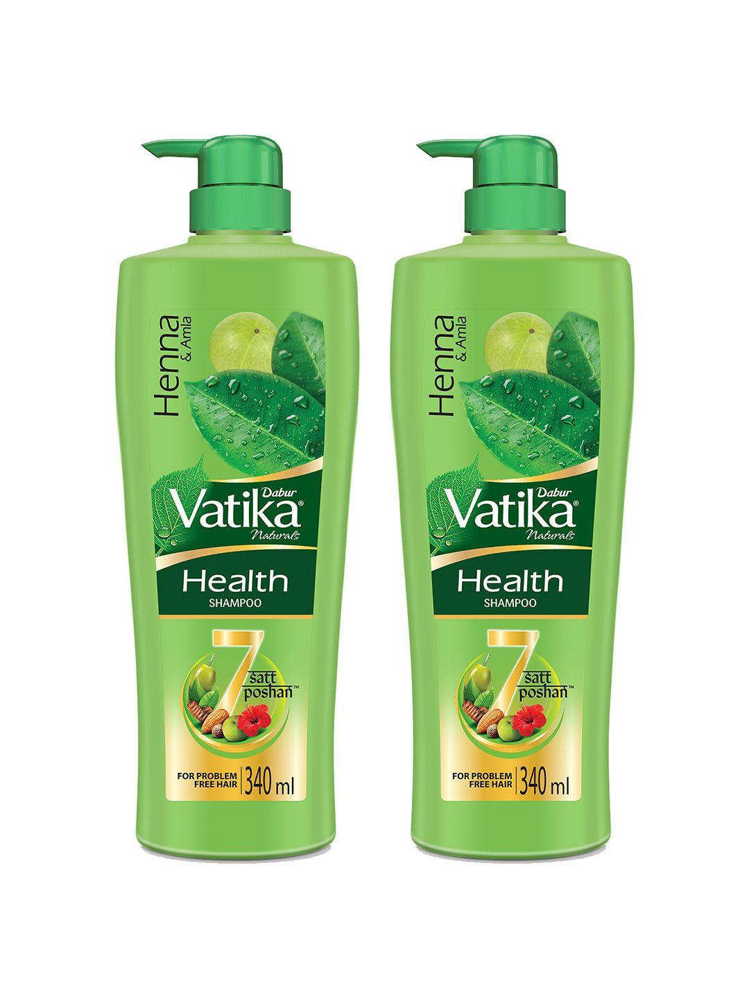 dabur set of 2 vatika health shampoo with 7 natural ingredients - 340ml each