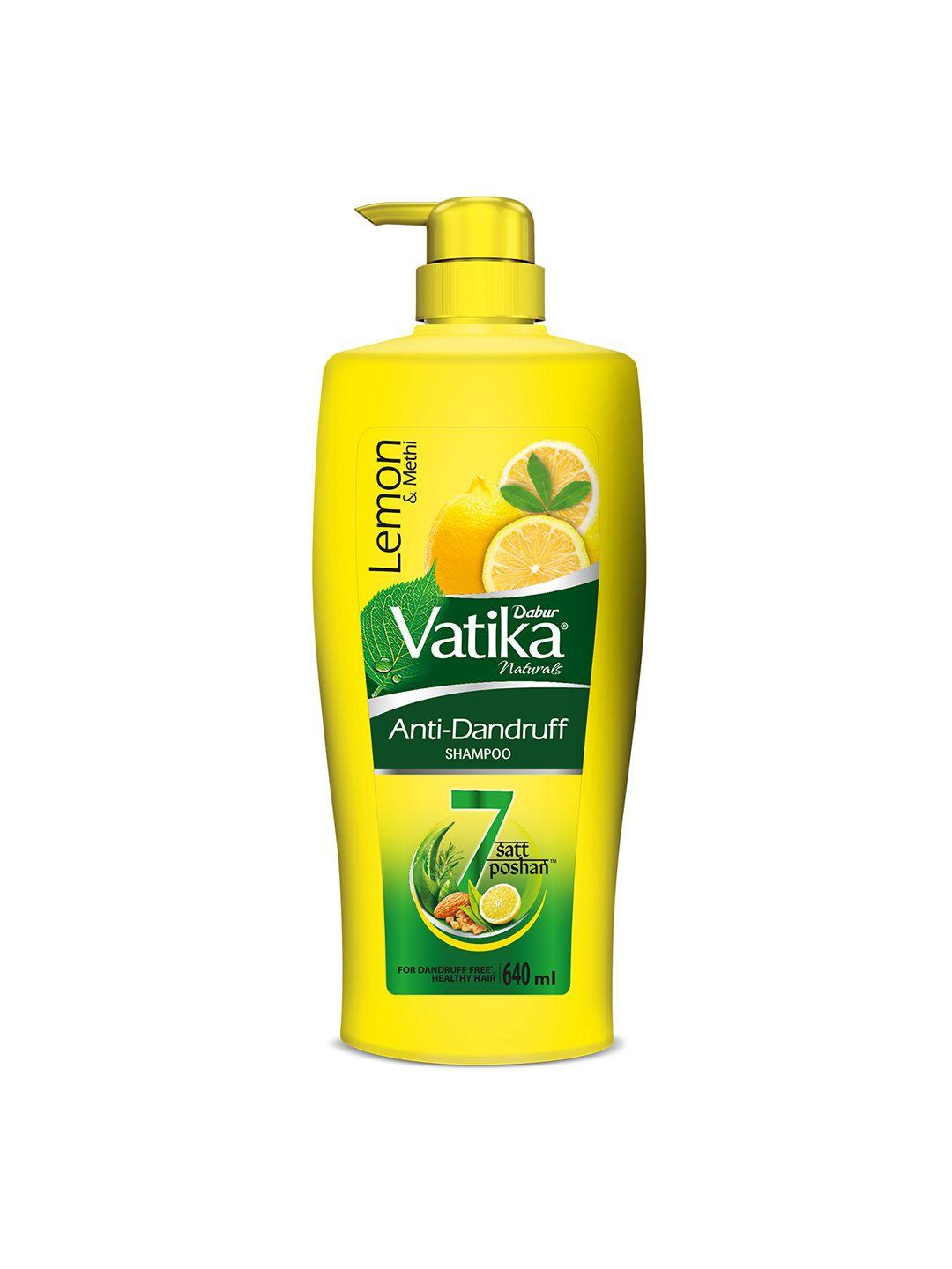 dabur vatika lemon anti-dandruff shampoo with lemon & methi  - 640ml