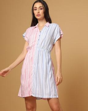 dacia sr striped a-line mini dress