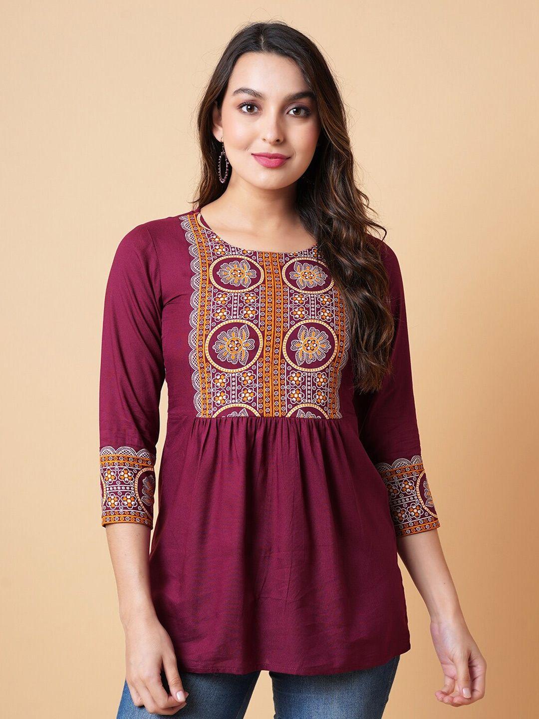 daevish floral embroidered top
