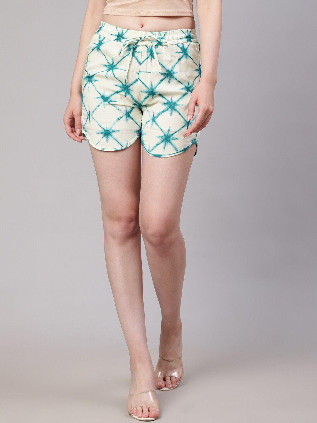 daevish women conversational printed mid-rise regular shorts