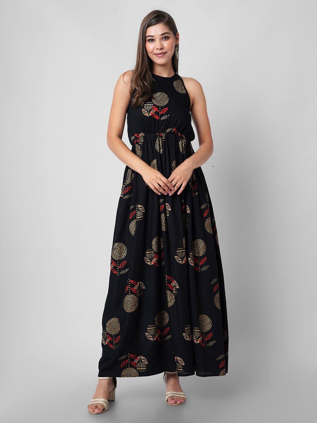 daevish black floral maxi dress