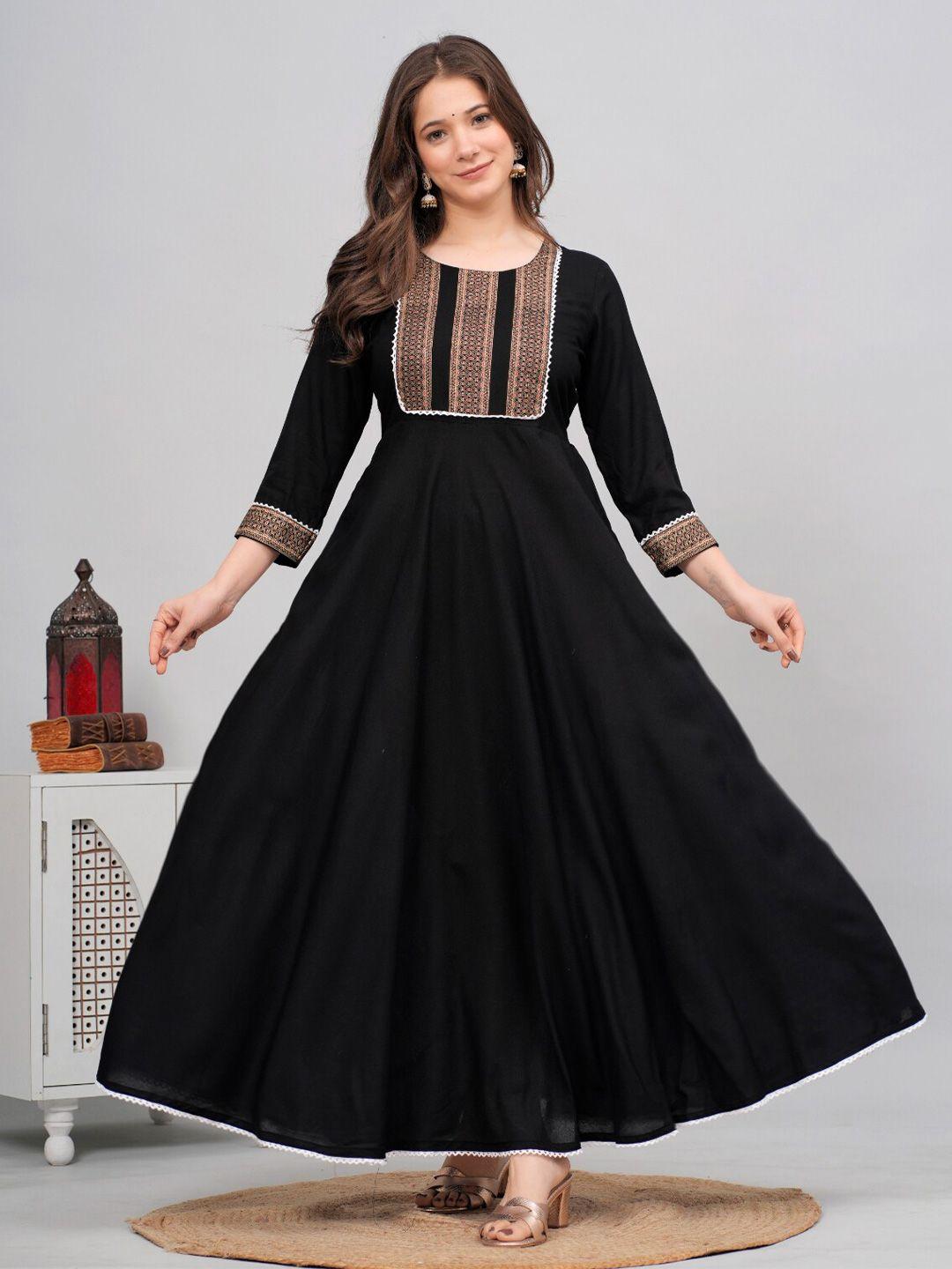 daevish embroidered fit & flare ethnic dress