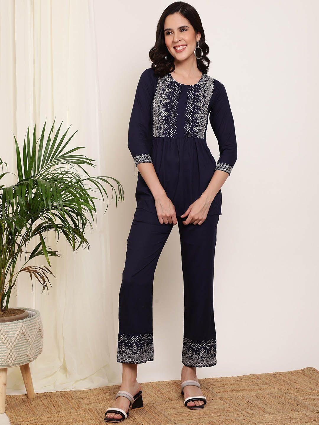 daevish ethnic motifs printed tunic with trouser