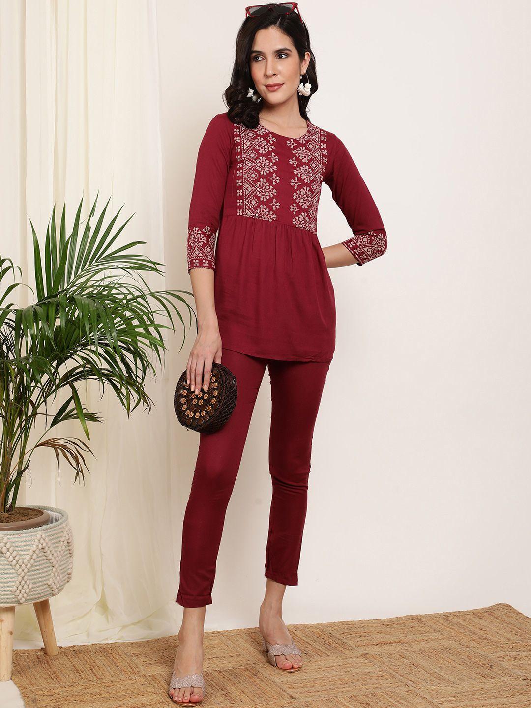 daevish printed tunic with trouser co-ords