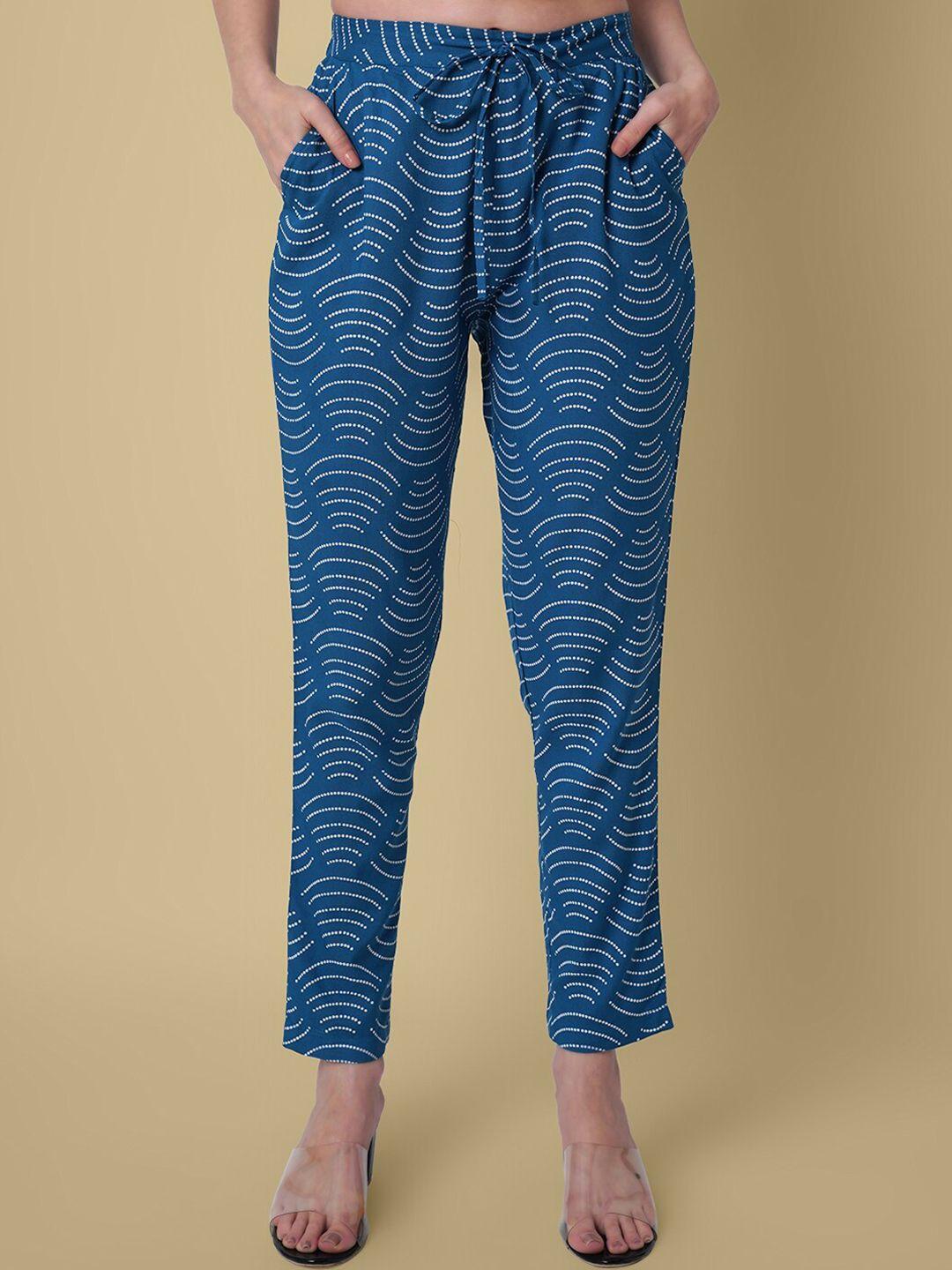 daevish women printed relaxed easy wash trousers