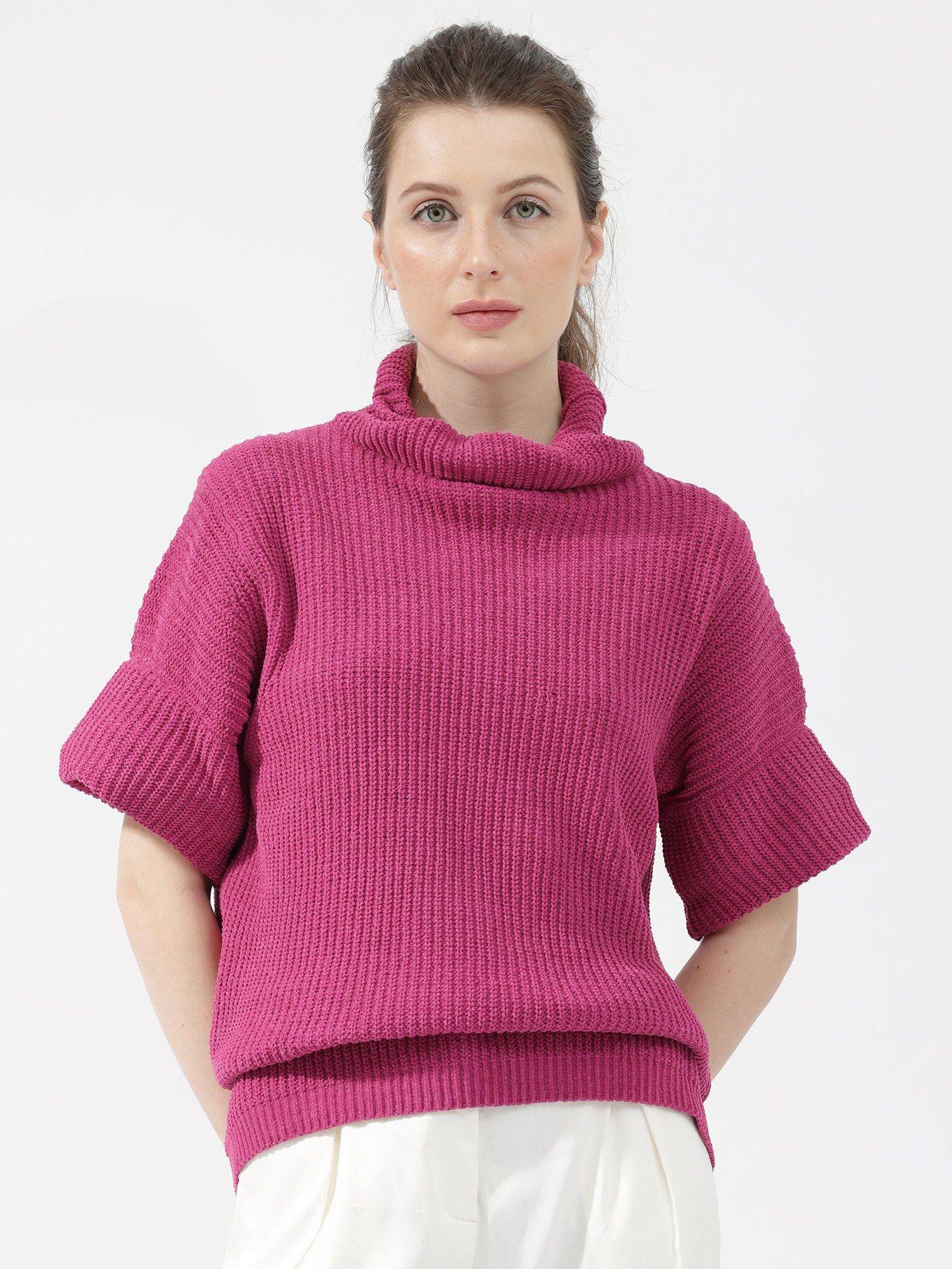 daffy 1 dark pink polyester sweater
