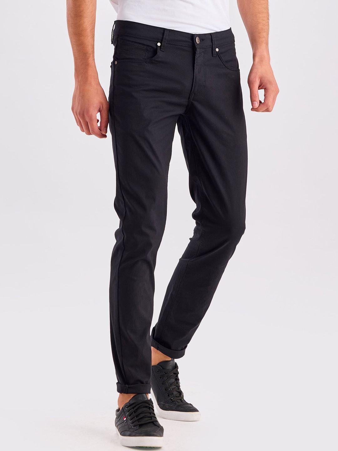 dagerrfly men slim fit mid-rise stretchable regular trousers