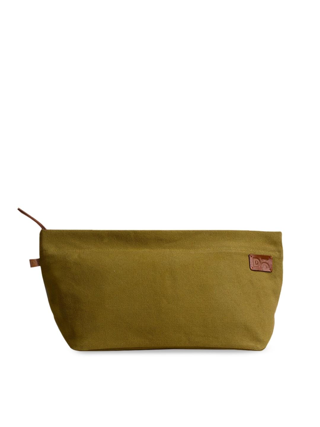 dailyobjects unisex olive green solid pouch
