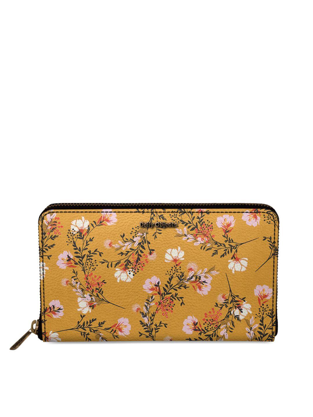 dailyobjects women multicoloured floral print zip around wallet