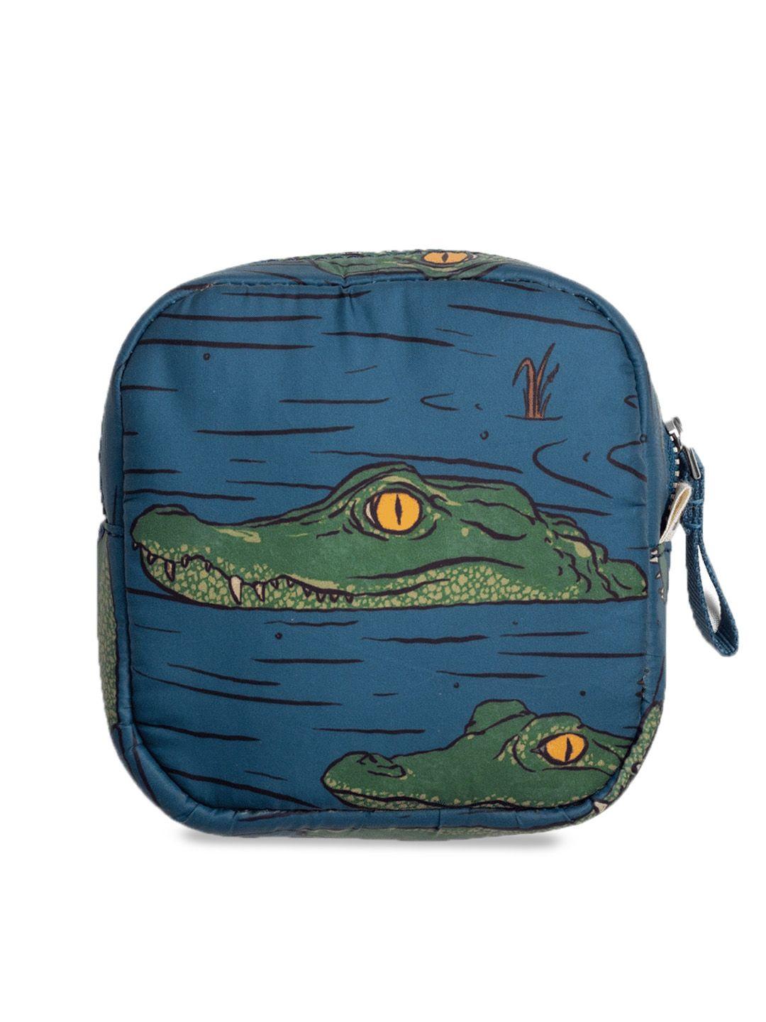 dailyobjects alligator printed water-repellent square shaped pouch