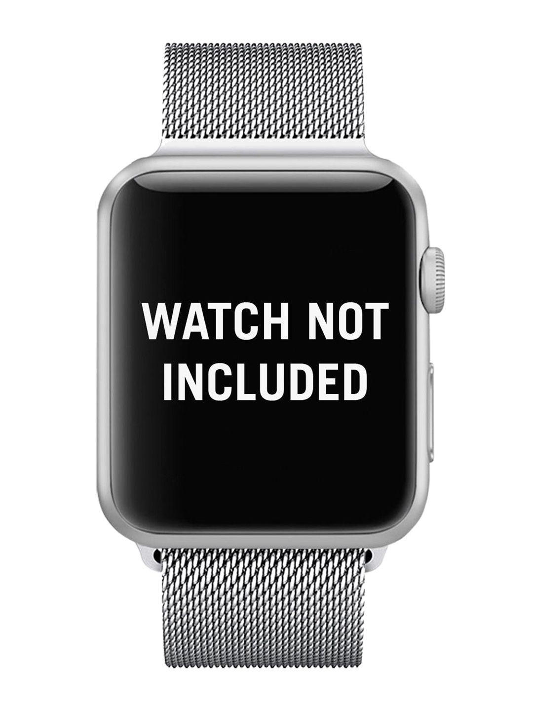 dailyobjects silver-toned  magnetic milanese loop apple watch band