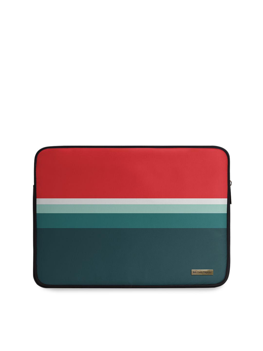dailyobjects unisex red & navy blue colourblocked laptop sleeve
