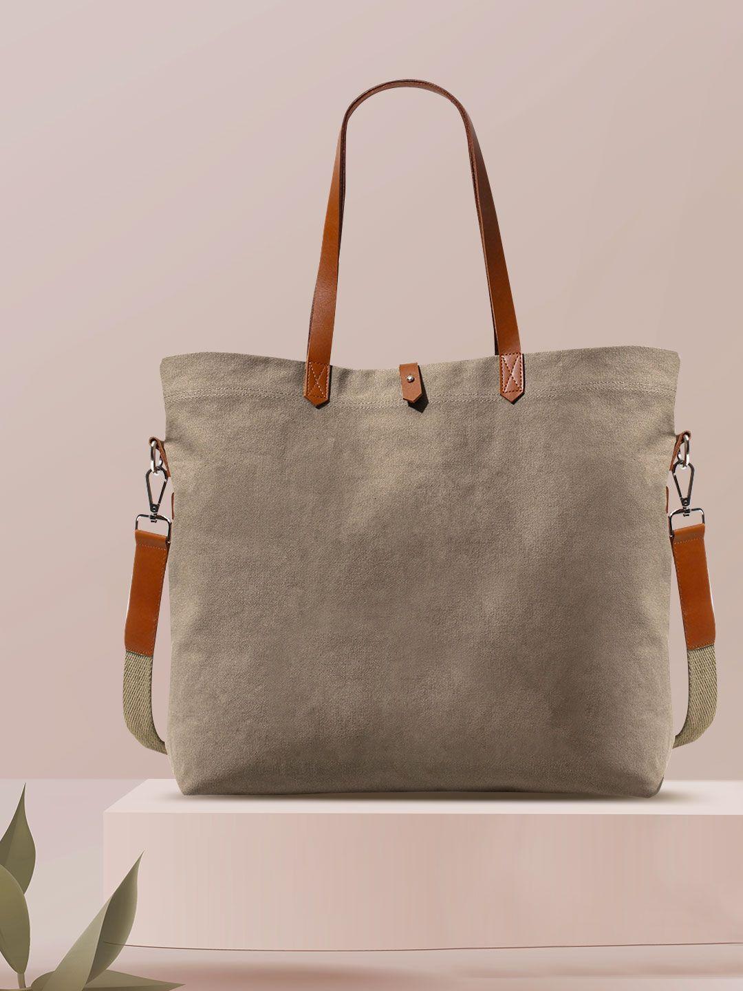 dailyobjects women beige solid canvas tote bag