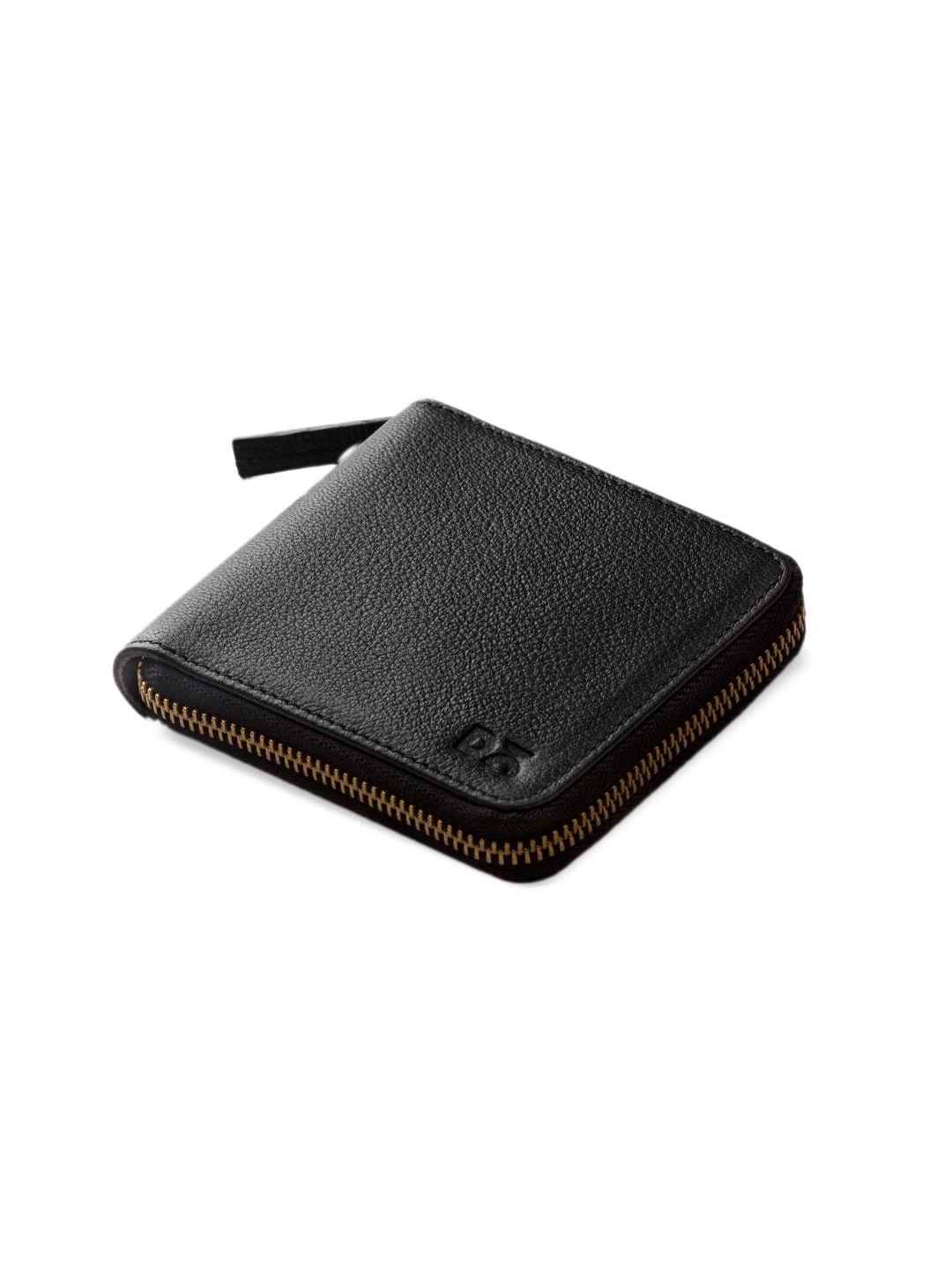 dailyobjects women black solid zip around wallet