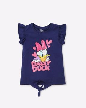 daisy duck print round-neck t-shirt