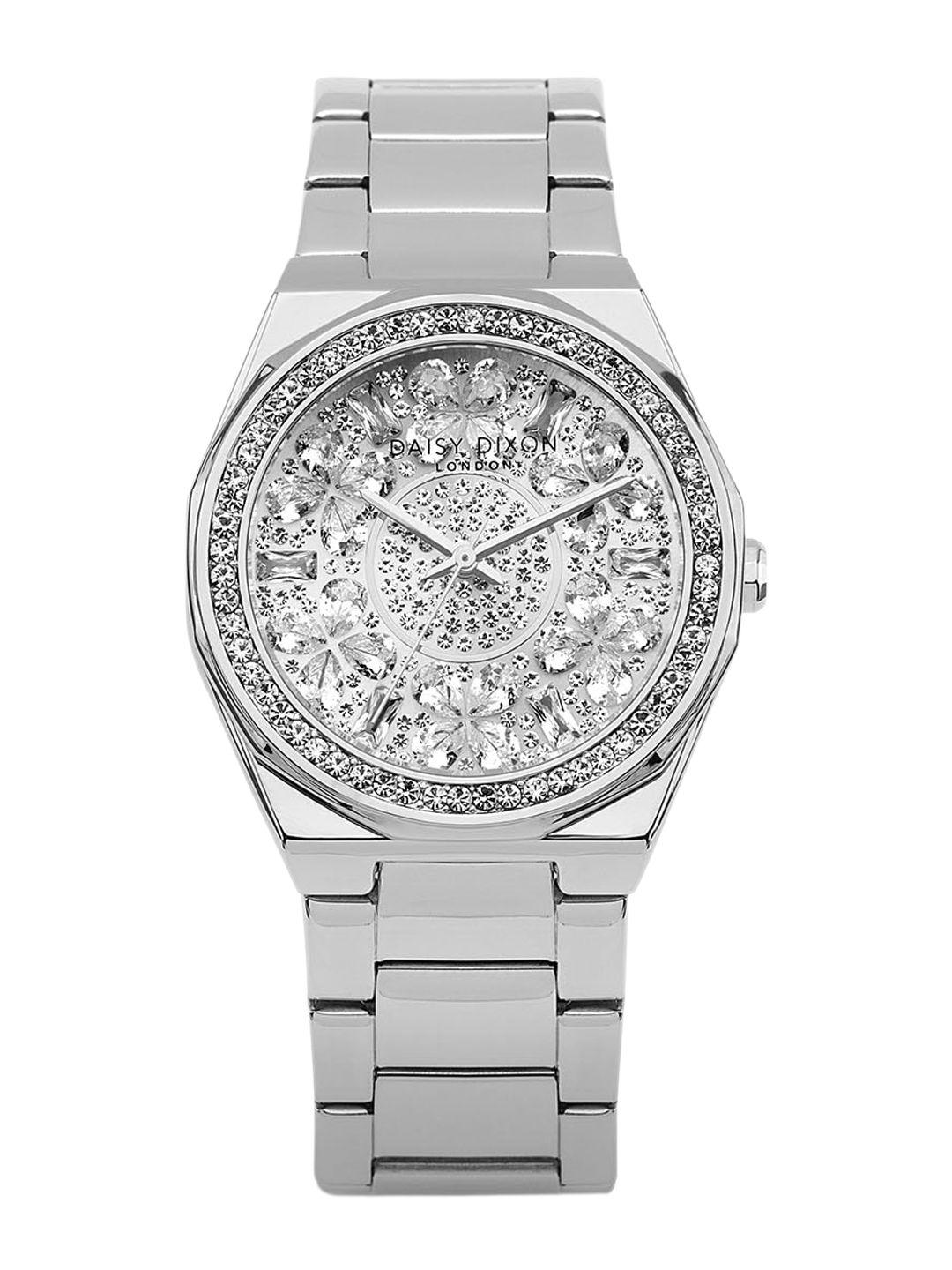 daisy dixon women embellished dial & stainless steel bracelet style straps watch