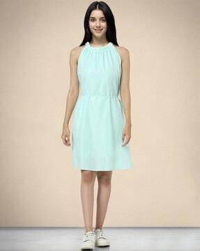 daisy halter-neck a-line dress