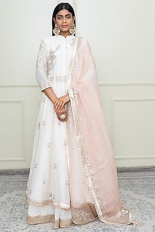 daisy ivory pearl embroidered anarkali set